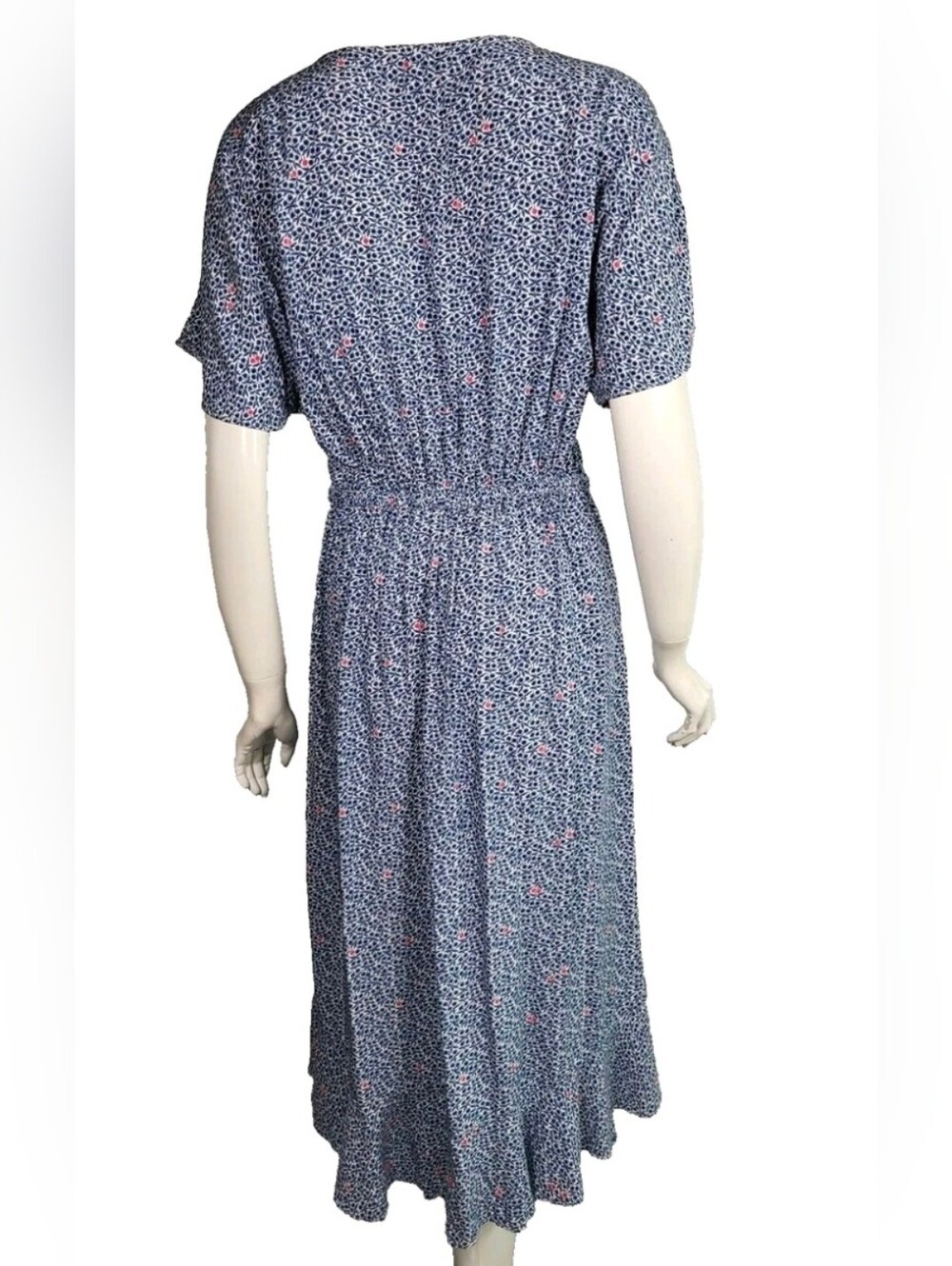 J. Crew Mercantile Blue Floral High-Low Wrap Dress - Picture 4 of 5